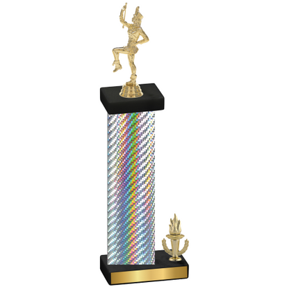 Accented Single Silver Carbon Fiber Victory Majorette Trophy