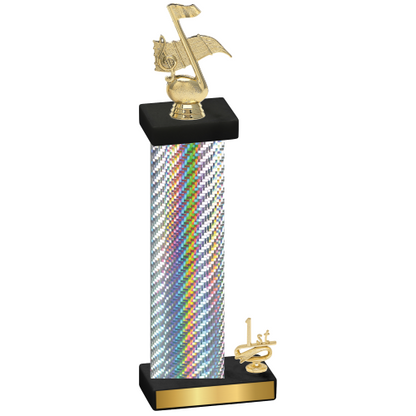 Accented Single Silver Carbon Fiber First Place Music Trophy