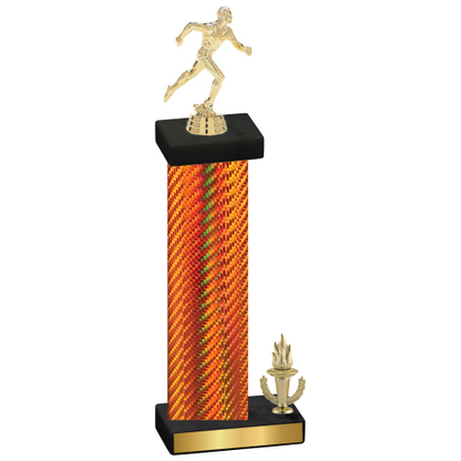 Accented Single Orange Carbon Fiber Victory Running Trophy