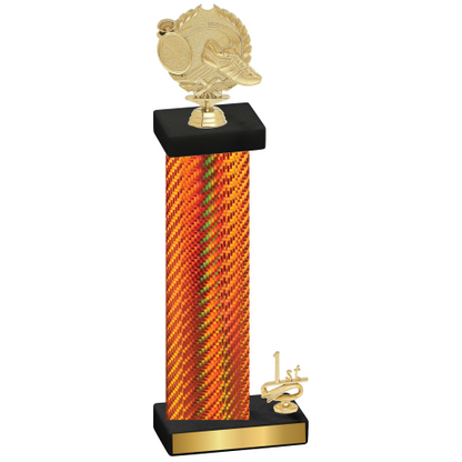 Accented Single Orange Carbon Fiber First Place Running Trophy