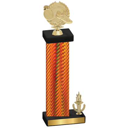 Accented Single Orange Carbon Fiber Victory Running Trophy