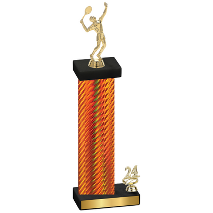 Accented Single Orange Carbon Fiber Year Tennis Trophy