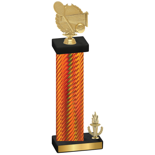 Accented Single Orange Carbon Fiber Victory Tennis Trophy