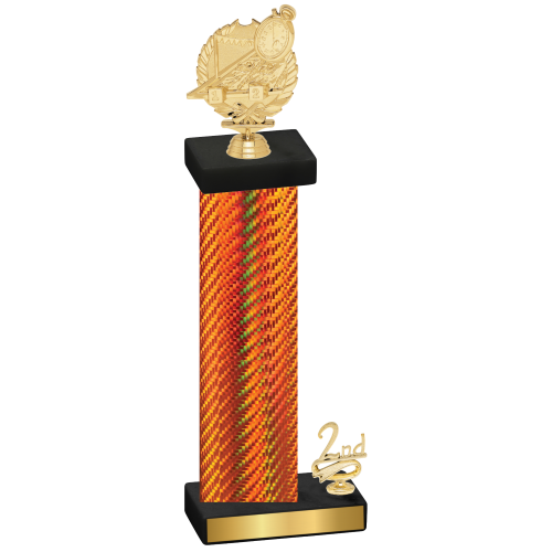 Accented Single Orange Carbon Fiber Second Place Swimming Trophy