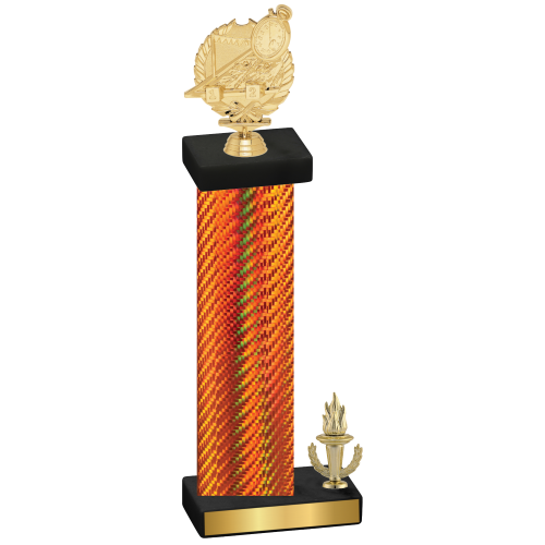 Accented Single Orange Carbon Fiber Victory Swimming Trophy