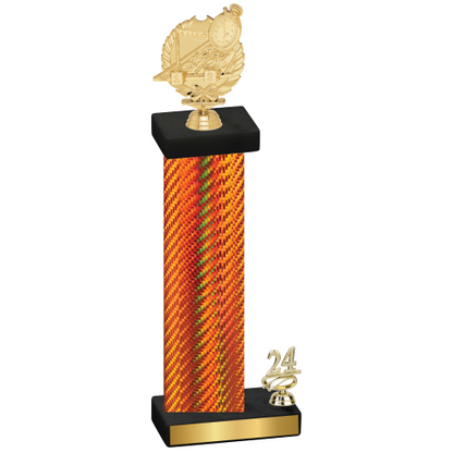 Accented Single Orange Carbon Fiber Year Swimming Trophy