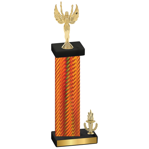 Accented Single Orange Carbon Fiber Victory Victory Trophy