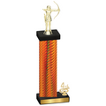 Accented Single Orange Carbon Fiber Fourth Place Archery Trophy