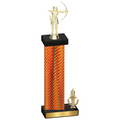 Accented Single Orange Carbon Fiber Victory Archery Trophy