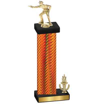 Accented Single Orange Carbon Fiber Victory Shooter Trophy