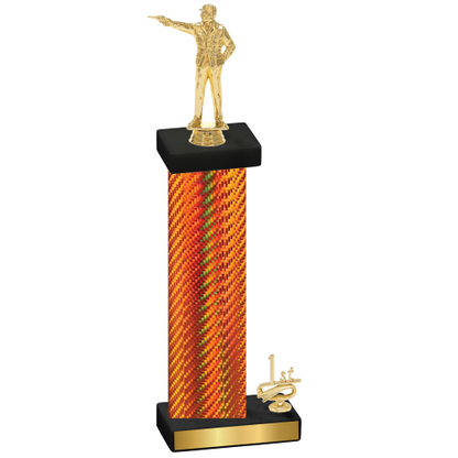 Accented Single Orange Carbon Fiber First Place Shooter Trophy