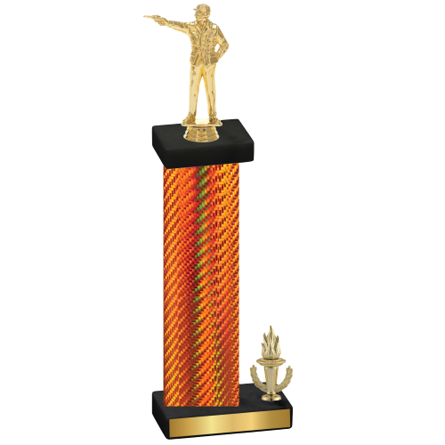 Accented Single Orange Carbon Fiber Victory Shooter Trophy