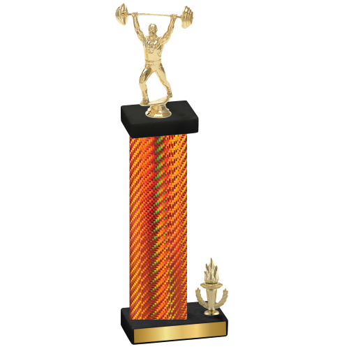 Accented Single Orange Carbon Fiber Victory Weights Trophy