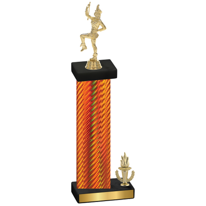 Accented Single Orange Carbon Fiber Victory Majorette Trophy