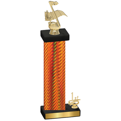 Accented Single Orange Carbon Fiber First Place Music Trophy