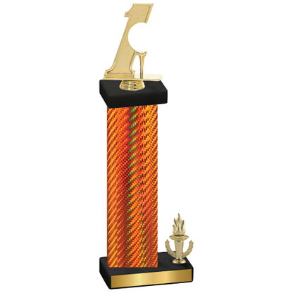 Accented Single Orange Carbon Fiber Victory Golf Trophy