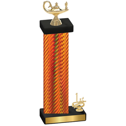 Accented Single Orange Carbon Fiber First Place Academics Trophy