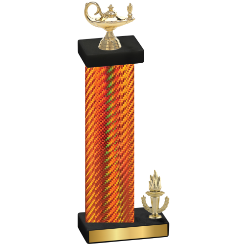 Accented Single Orange Carbon Fiber Victory Academics Trophy