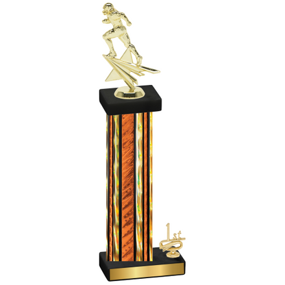 Accented Single Orange Glacier First Place Football Trophy