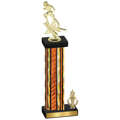 Accented Single Orange Glacier Victory Football Trophy