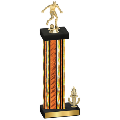 Accented Single Orange Glacier Victory Soccer Trophy