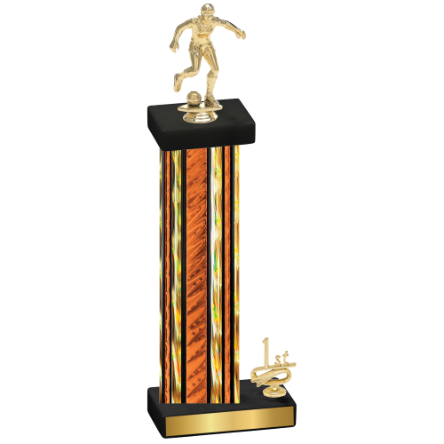 Accented Single Orange Glacier First Place Soccer Trophy