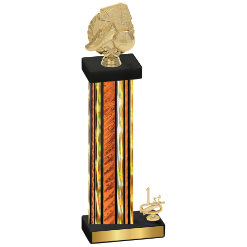 Accented Single Orange Glacier First Place Soccer Trophy