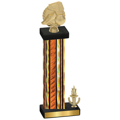 Accented Single Orange Glacier Victory Soccer Trophy