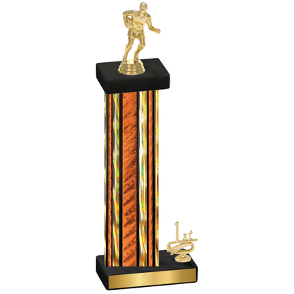 Accented Single Orange Glacier First Place Rugby Trophy