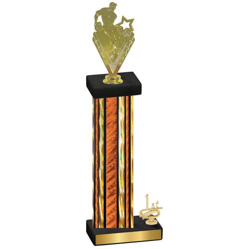 Accented Single Orange Glacier First Place Rugby Trophy