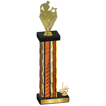 Accented Single Orange Glacier First Place Rugby Trophy