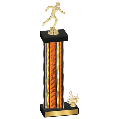 Accented Single Orange Glacier Third Place Running Trophy