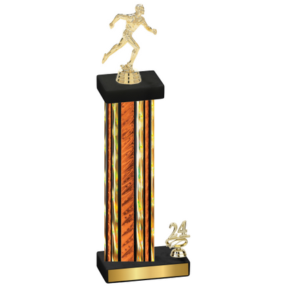 Accented Single Orange Glacier Year Running Trophy