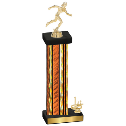 Accented Single Orange Glacier First Place Running Trophy