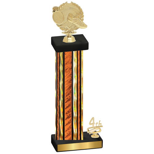 Accented Single Orange Glacier Fourth Place Running Trophy