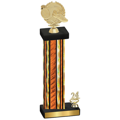 Accented Single Orange Glacier Year Running Trophy