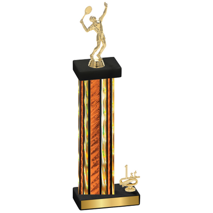 Accented Single Orange Glacier First Place Tennis Trophy