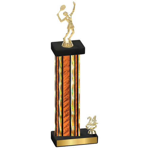 Accented Single Orange Glacier Year Tennis Trophy