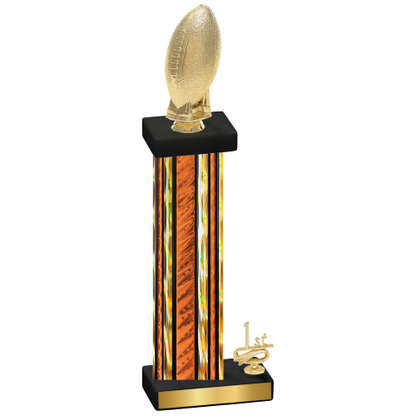 Accented Single Orange Glacier First Place Football Trophy