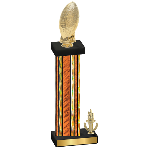 Accented Single Orange Glacier Victory Football Trophy