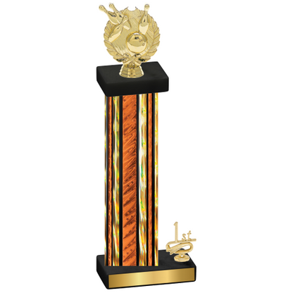 Accented Single Orange Glacier First Place Bowling Trophy