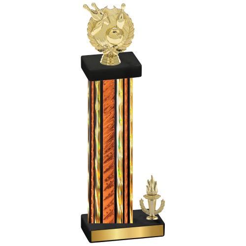 Accented Single Orange Glacier Victory Bowling Trophy