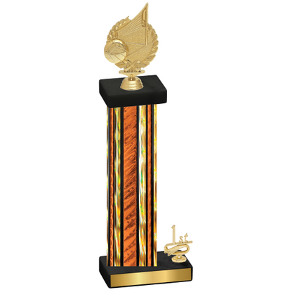 Accented Single Orange Glacier First Place Volleyball Trophy