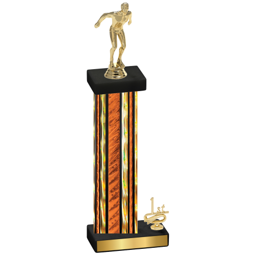 Accented Single Orange Glacier First Place Swimming Trophy