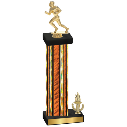 Accented Single Orange Glacier Victory Football Trophy