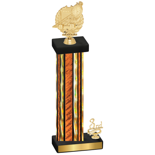 Accented Single Orange Glacier Third Place Swimming Trophy