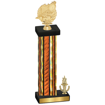 Accented Single Orange Glacier Victory Swimming Trophy