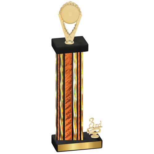 Accented Single Orange Glacier Third Place Insert Trophy
