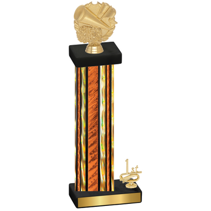 Accented Single Orange Glacier First Place Cheerleading Trophy