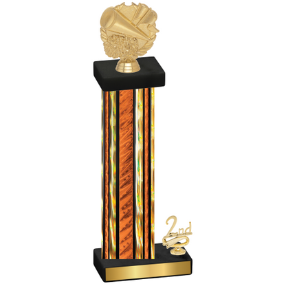 Accented Single Orange Glacier Second Place Cheerleading Trophy